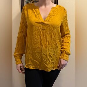 LOFT Golden Yellow Textured Blouse